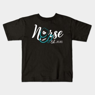 Womens New Nurse Est 2020 Nursing School Graduation Gift Kids T-Shirt